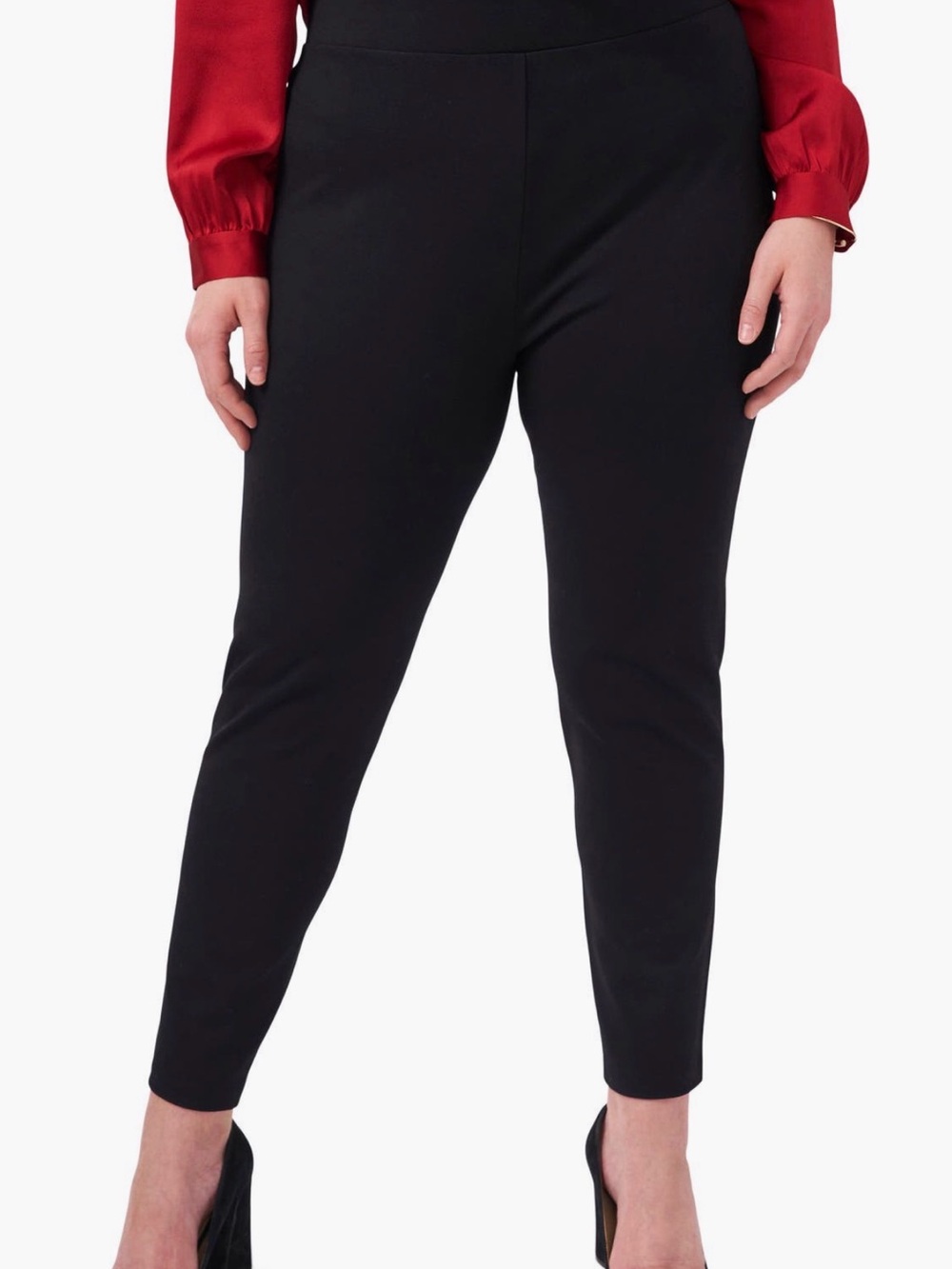 Vince Camuto Black High Waist Ponte Ankle Leggings - Women